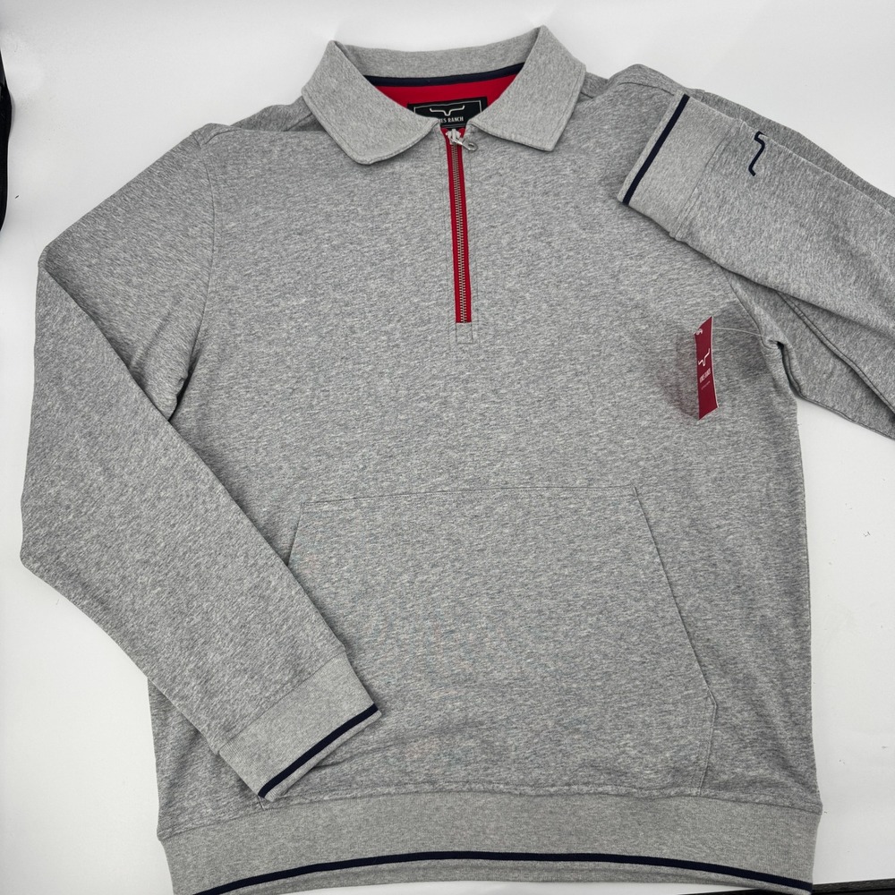 New Kimes Ranch Easton 1/4 Quarter Zip Sweatshirt Mens M Grey Heather Pullover